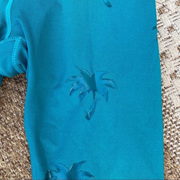 Jessica Simpson Teal Palm Tree Leggings - Picture 2 of 4